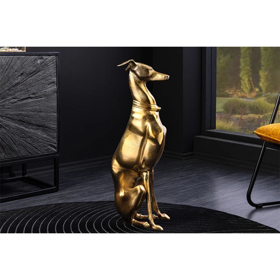 Sculptura gold din metal Greyhound