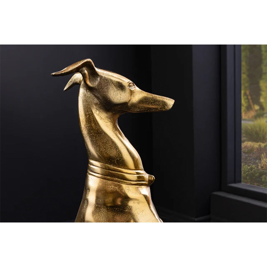 Sculptura gold din metal Greyhound