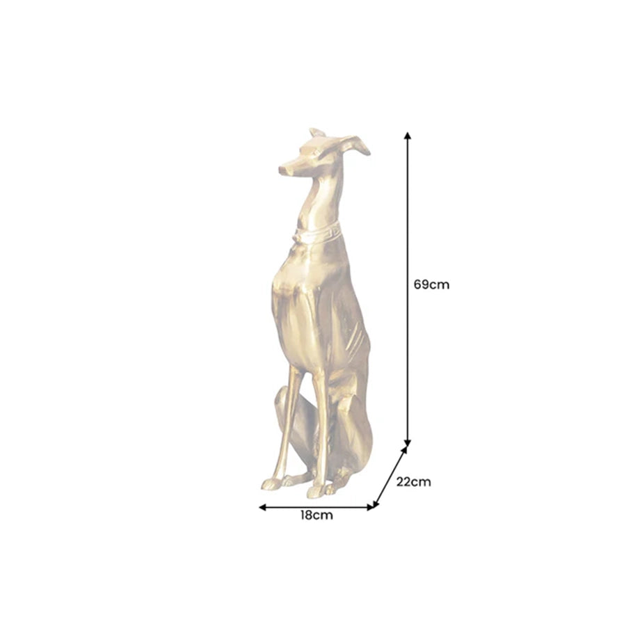 Sculptura gold din metal Greyhound