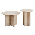 Set de 2 masute de cafea bej cu aspect de travertin Bled