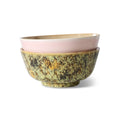 Set de 2 boluri multicolore din ceramica 70s Ascend