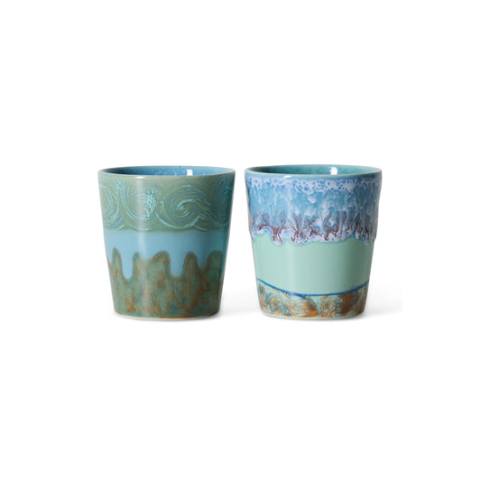 Set de 2 cani albastre din ceramica Van Gogh