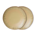 Set de 2 farfurii bej pentru cina 70s Grit