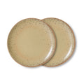 Set de 2 farfurii bej sand pentru aperitive 70s Grit