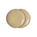 Set de 2 farfurii bej sand pentru desert 70s Grit