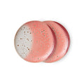 Set de 2 farfurii multicolore pentru desert 70s Lychee