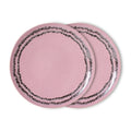 Set de 2 farfurii roz pentru cina 70s Bubble