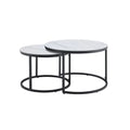 Set de 2 masute de cafea albe din ceramica Elegance