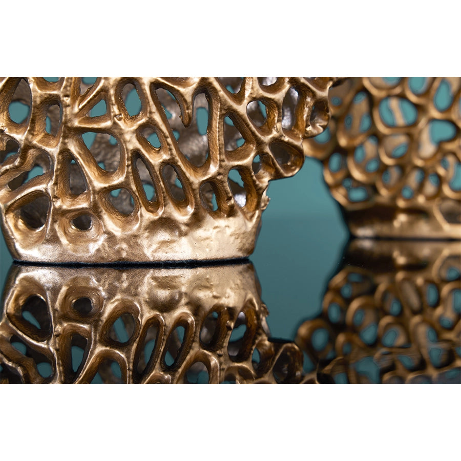 Set de 2 vaze gold din metal Leaf Invicta Interior