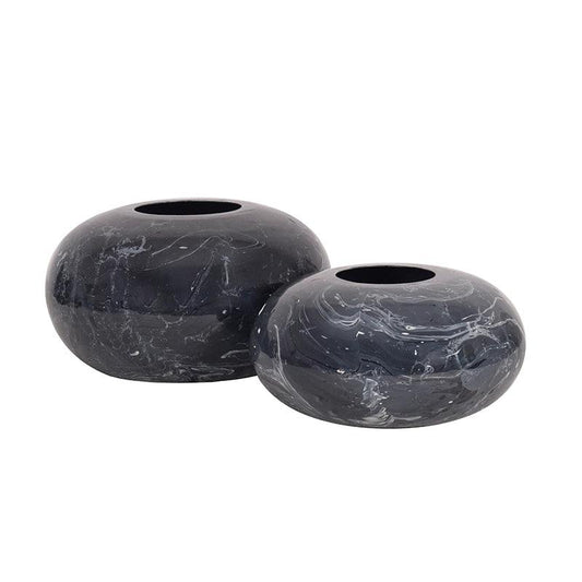 Set de 2 vaze negre din fier Stone Invicta Interior - Poetic Store