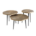 Set de 3 masute gold din aluminiu Organic