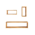 Set de 3 rafturi de perete din lemn natur Hemingway