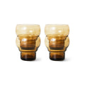 Set de 4 pahare amber din sticla 70s Bulb