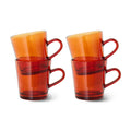 Set de 4 pahare amber din sticla Coffee Cups