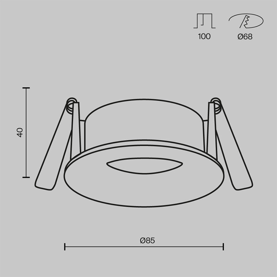 Spot negru din metal Downlight Slim Maytoni