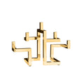 Suport gold pentru lumanari din metal Abstract