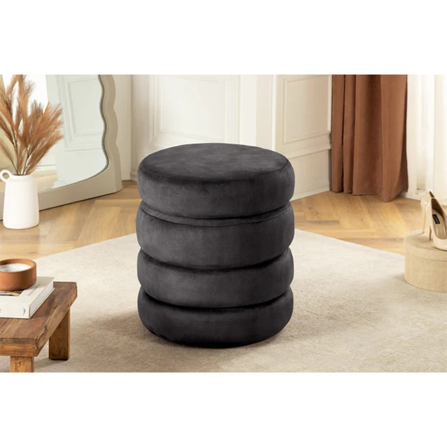 Taburet gri din catifea 50 cm Voque
