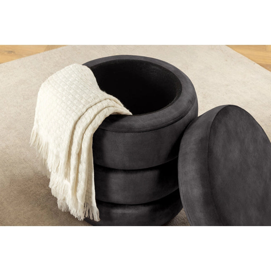 Taburet gri din catifea 50 cm Voque