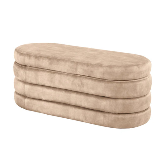 Taburet bej champagne cu spatiu de depozitare Voque