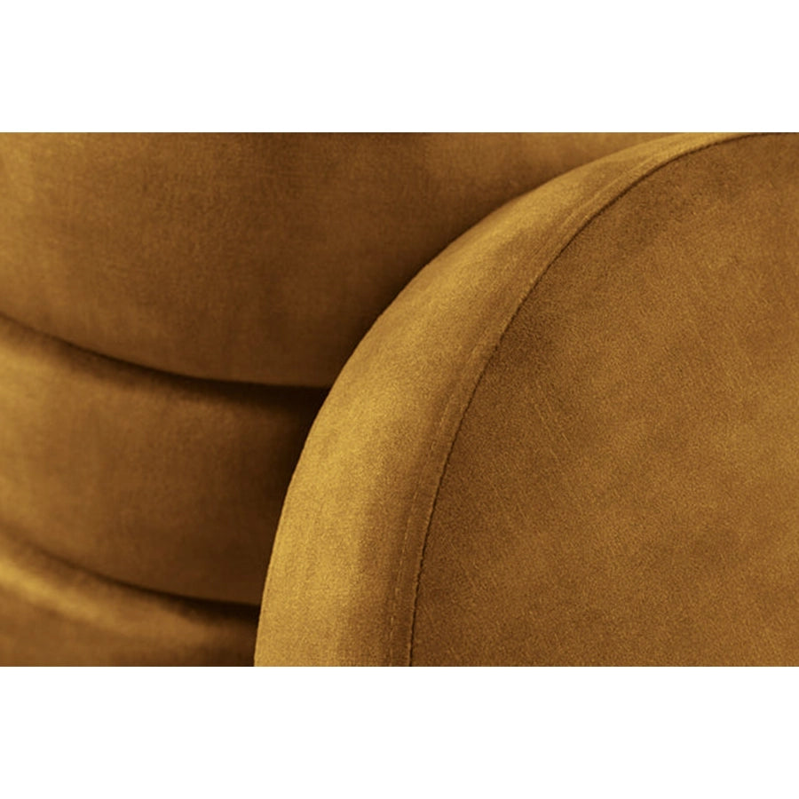 Taburet galben mustar din catifea 50 cm Voque