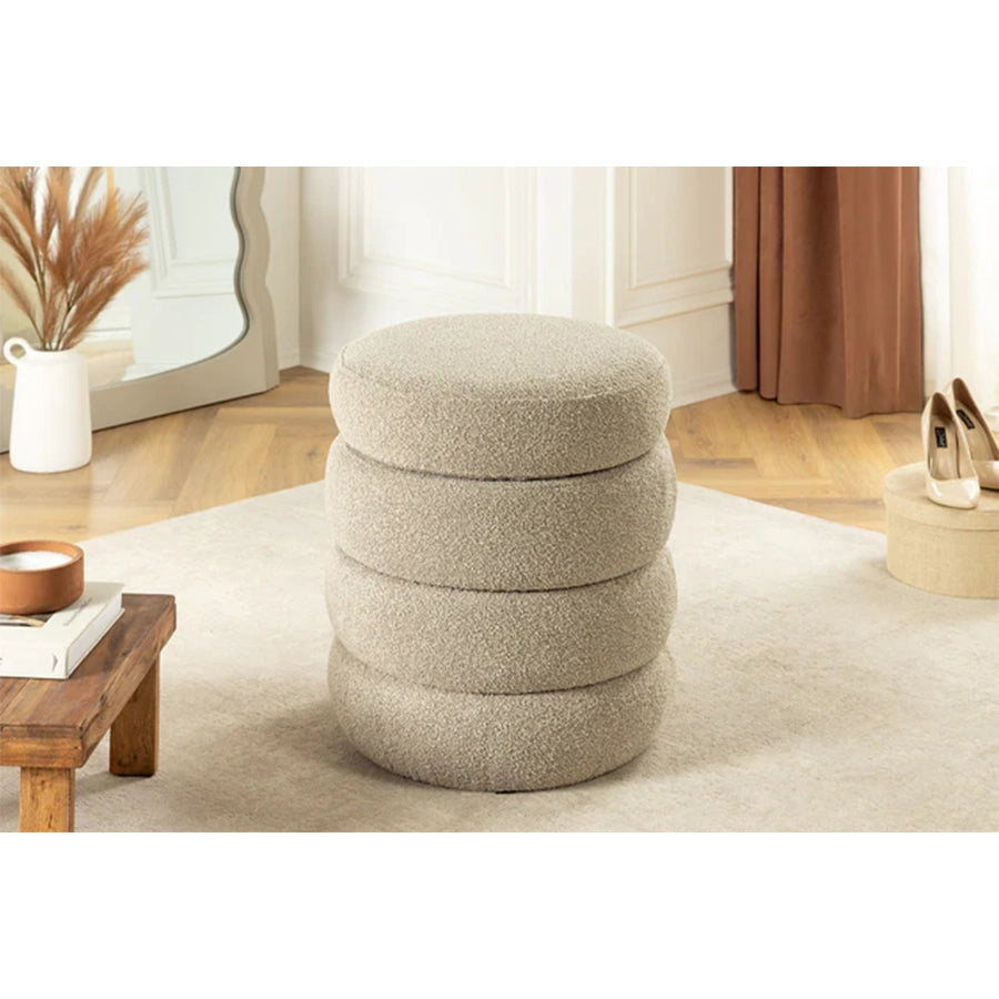 Taburet grej din material buclat 50 cm Voque