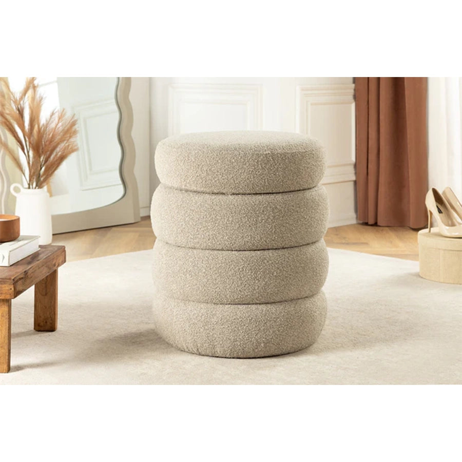 Taburet grej din material buclat 50 cm Voque