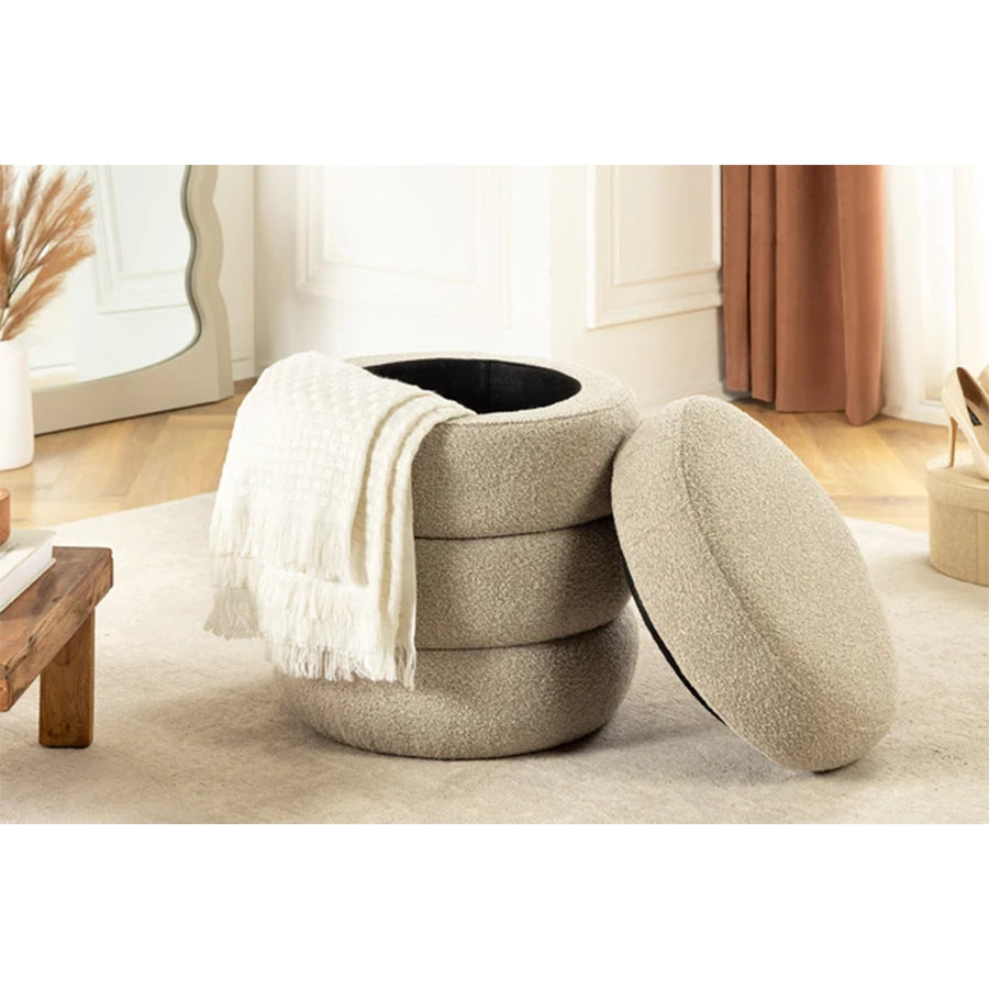 Taburet grej din material buclat 50 cm Voque