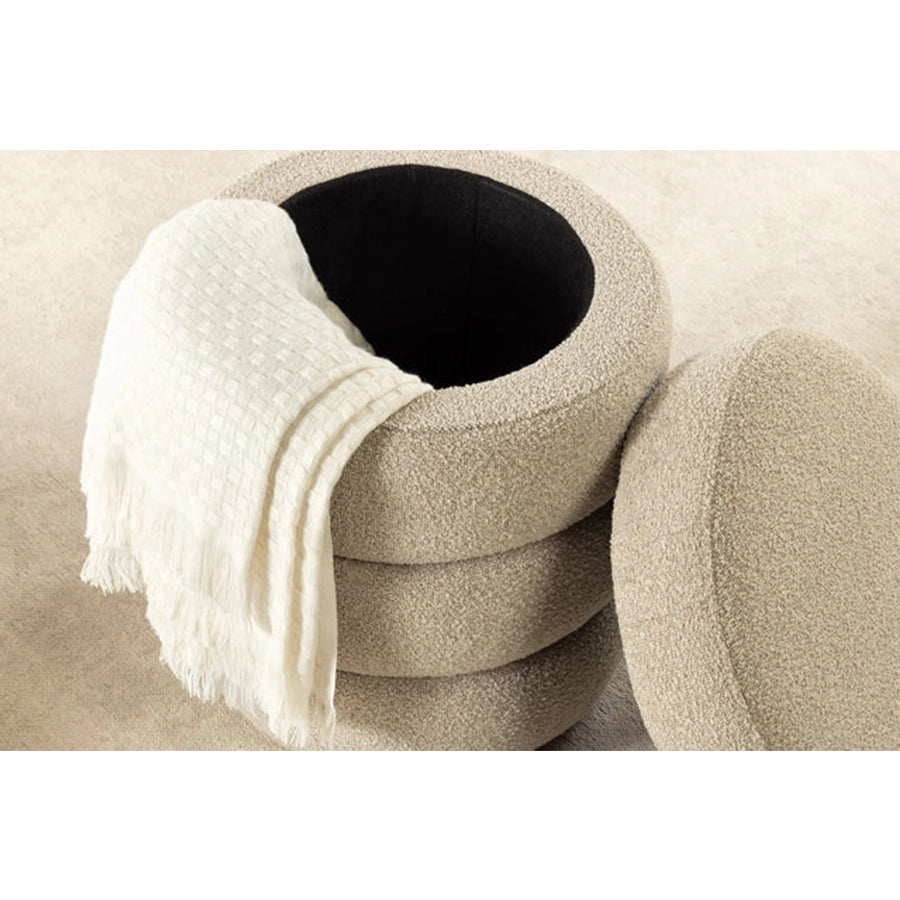 Taburet grej din material buclat 50 cm Voque