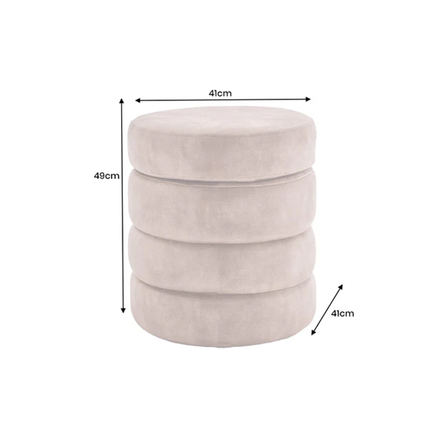 Taburet grej din material buclat 50 cm Voque