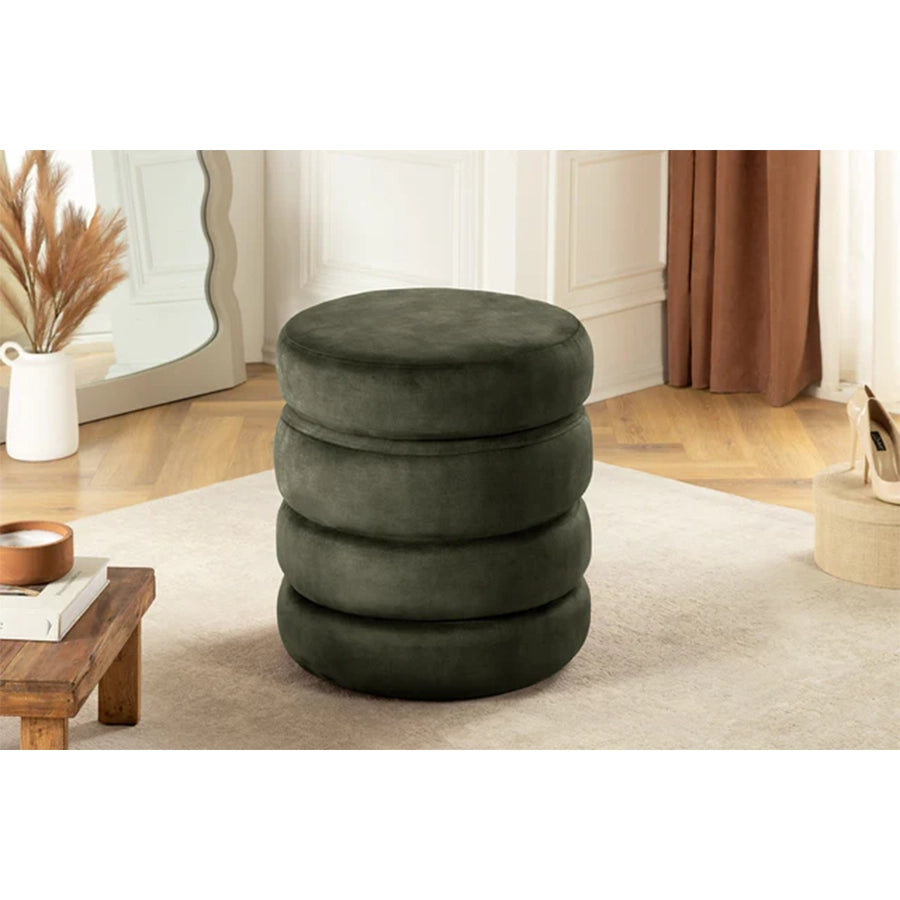Taburet verde din catifea 50 cm Voque