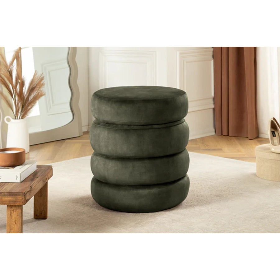 Taburet verde din catifea 50 cm Voque