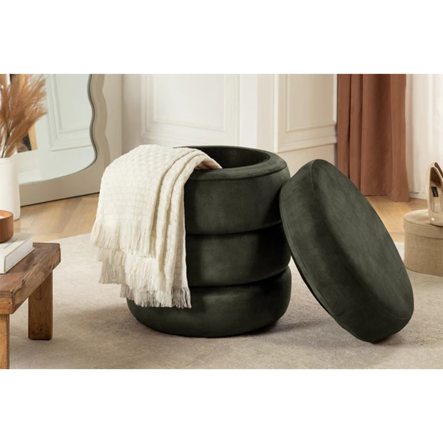 Taburet verde din catifea 50 cm Voque