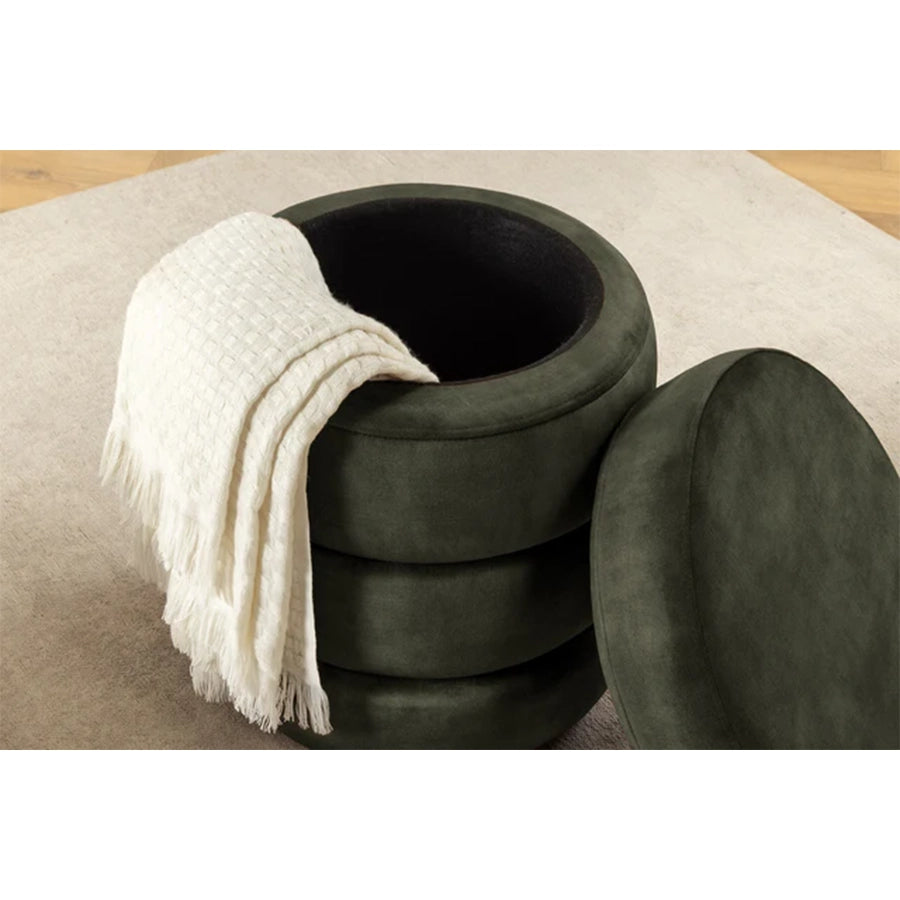 Taburet verde din catifea 50 cm Voque