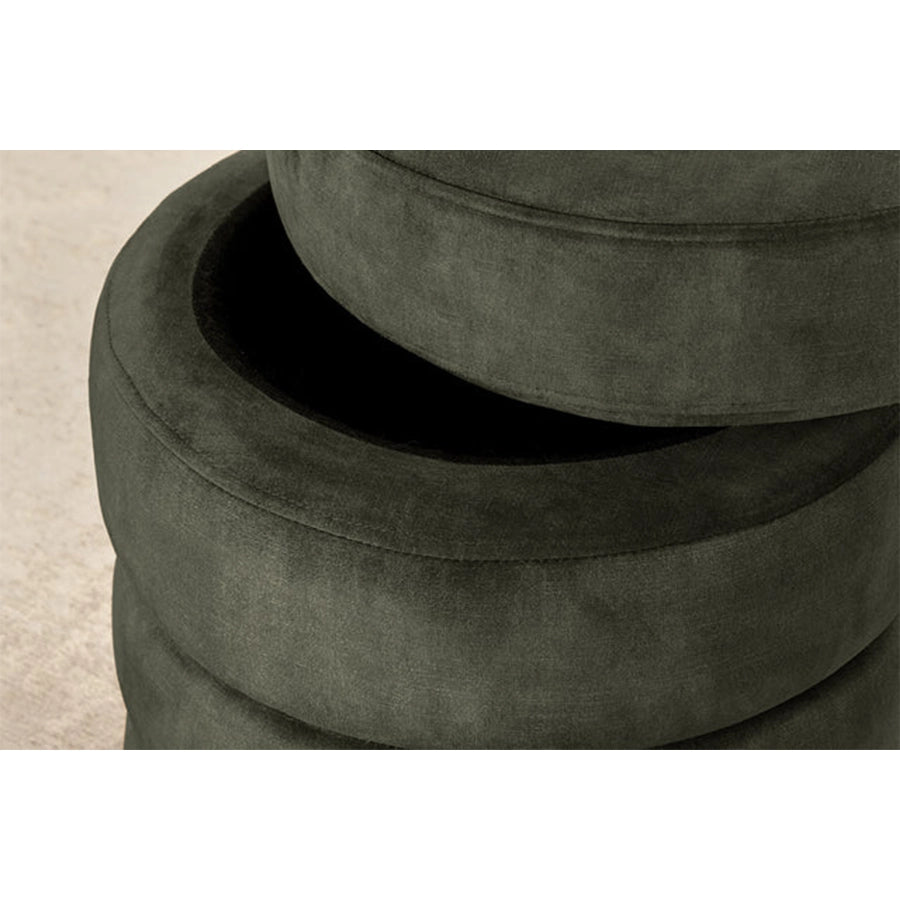 Taburet verde din catifea 50 cm Voque