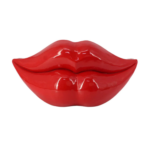Vaza rosie din polirasina 55 cm Lips