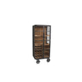 Vitrina neagra maro din lemn si metal Loft