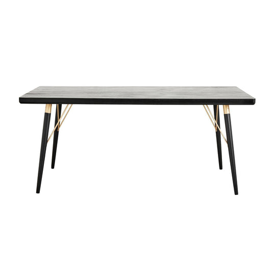Masa dining din lemn negru 180x90 cm Nordal