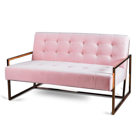 Canapea roz din catifea si metal Krabi