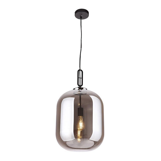 Lustra neagra din metal si sticla 30 cm Honey Smoky