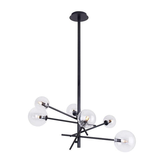 Candelabru negru din metal si sticla Lollipop Maxlight