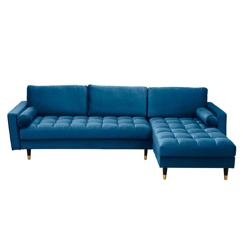 Canapea albastra cu colt Cozy II Invicta Interior