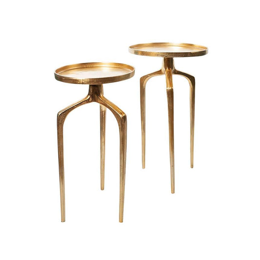 Set de 2 masute gold din aluminiu Abstract Invicta Interior