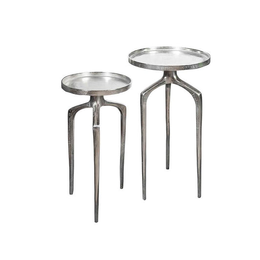 Set de 2 masute silver din aluminiu Abstract Invicta Interior
