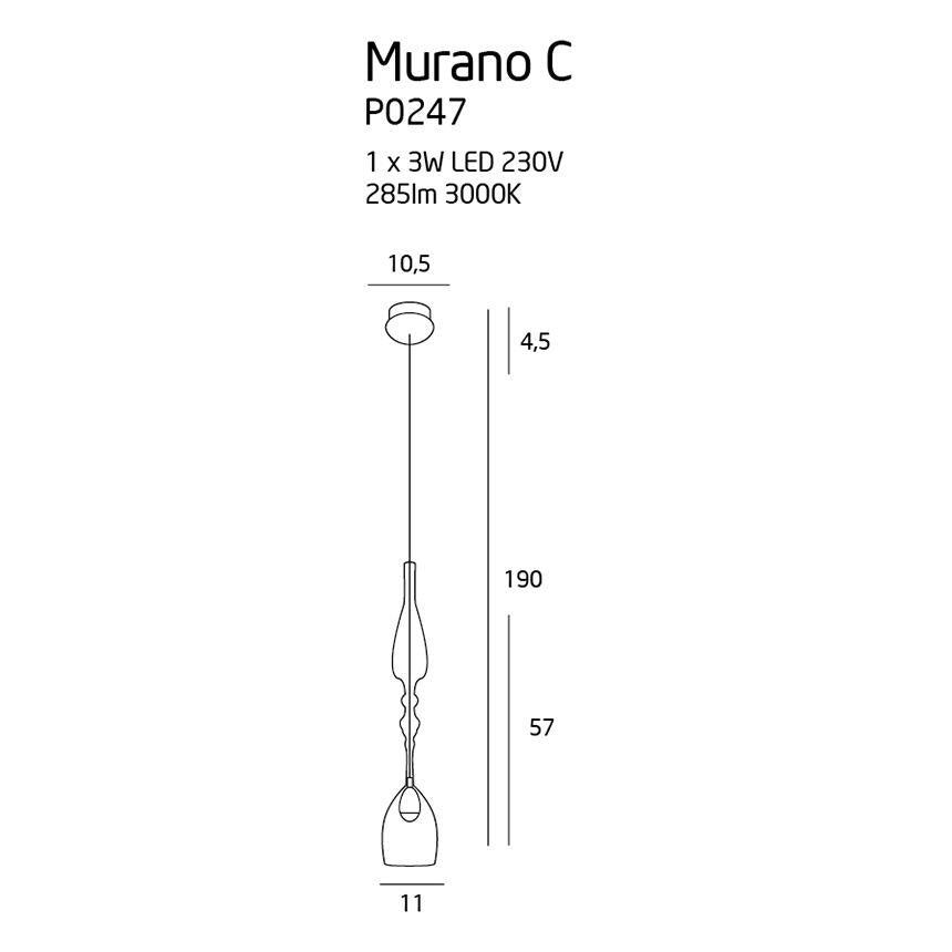 Pendul crom din metal Murano C MAXLIGHT