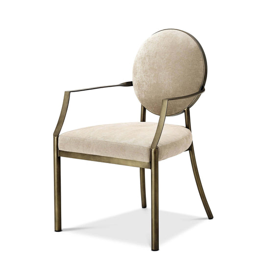 Scaun dining grej din catifea Scribe Eichholtz