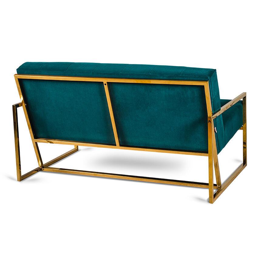 Canapea verde din catifea si metal Krabi