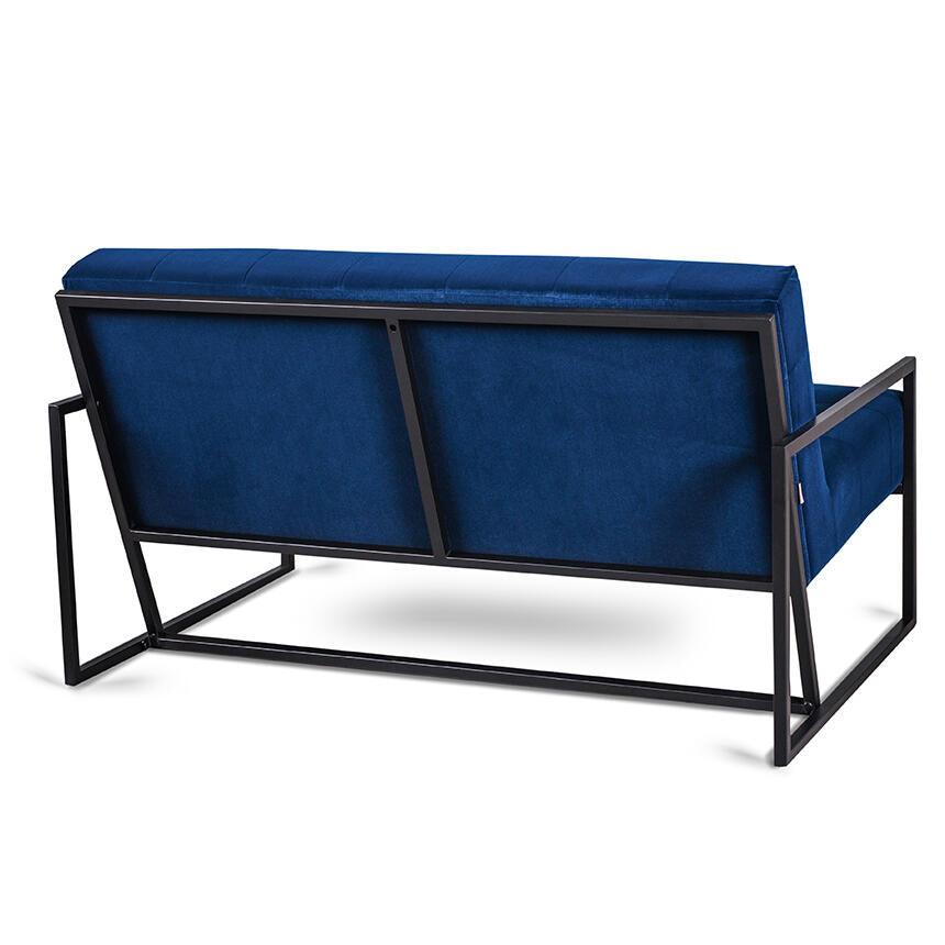 Canapea albastra din catifea si metal Krabi