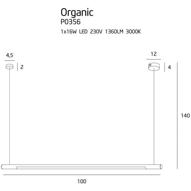 Lustra gold din metal Organic Maxlight
