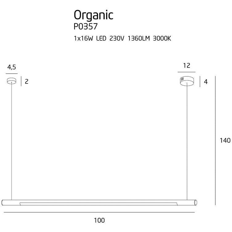 Lustra alba din metal Organic Maxlight