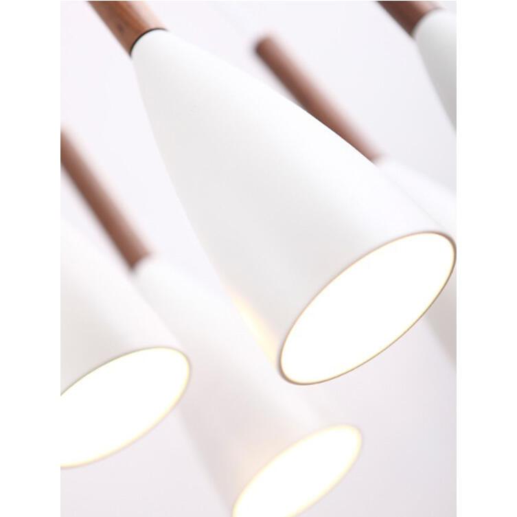 Lustra alba din metal si lemn Soft Maxlight